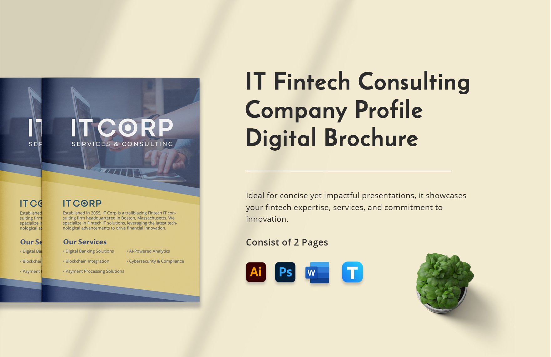 IT Fintech Consulting Company Profile Digital Brochure Template