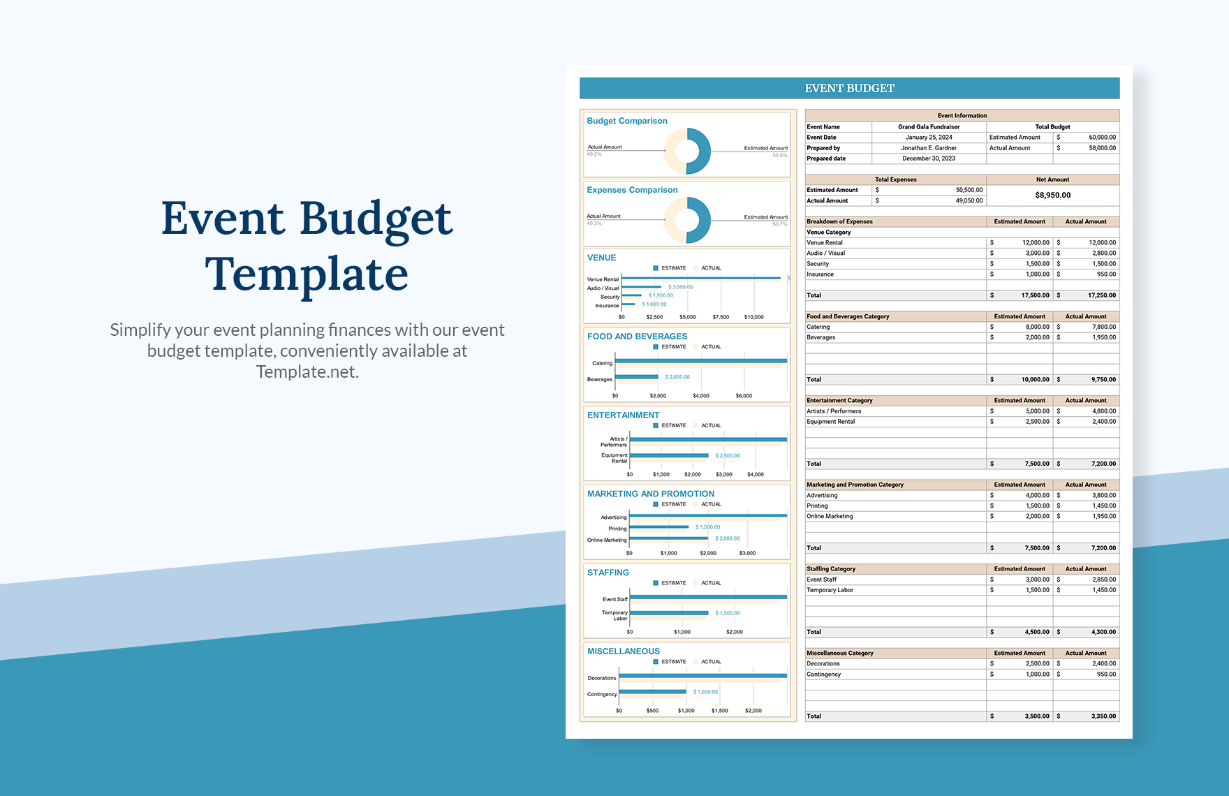 excel event budget template