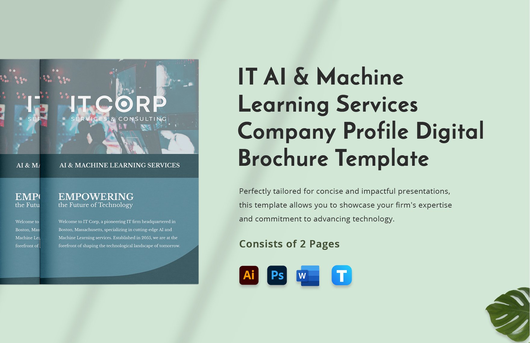 IT AI & Machine Learning Services Company Profile Digital Brochure Template