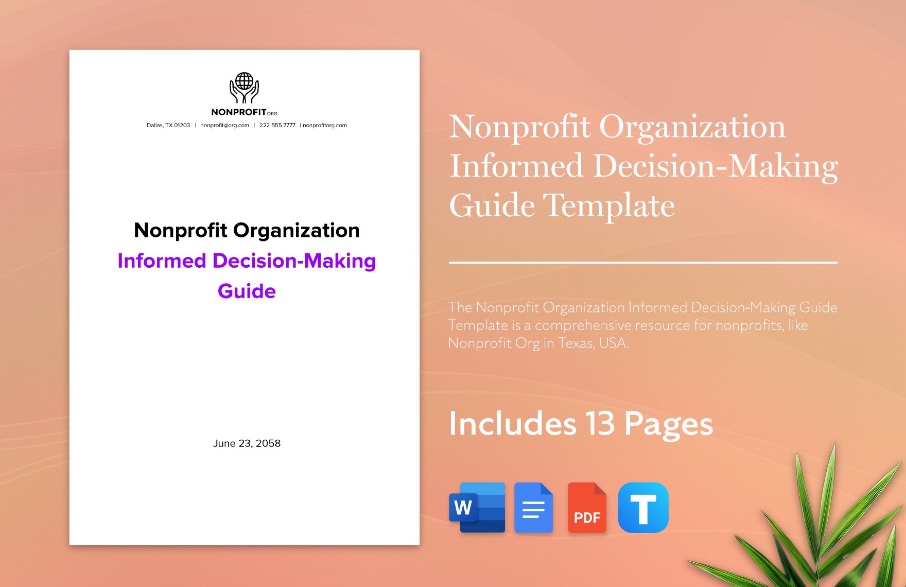 Nonprofit Organization Informed Decision-Making Guide Template