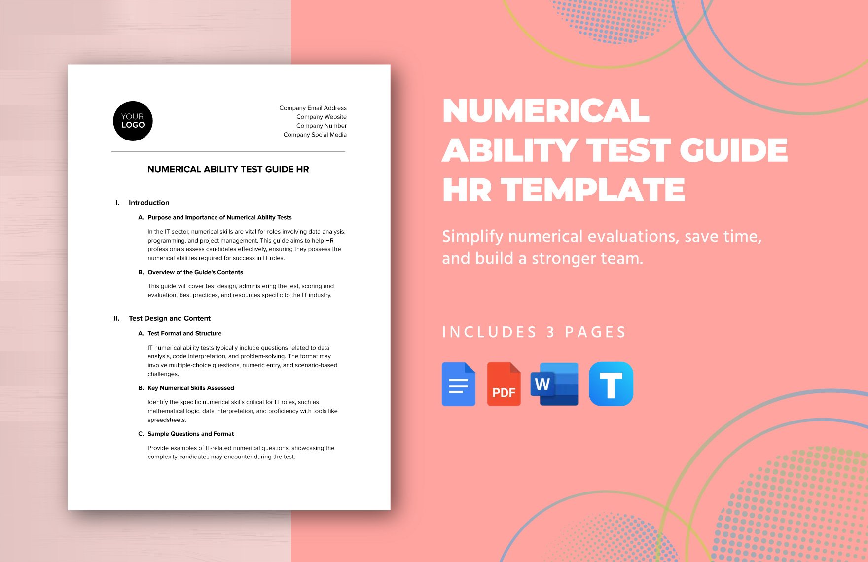 Numerical Ability Test Guide HR Template in Word, Google Docs, PDF