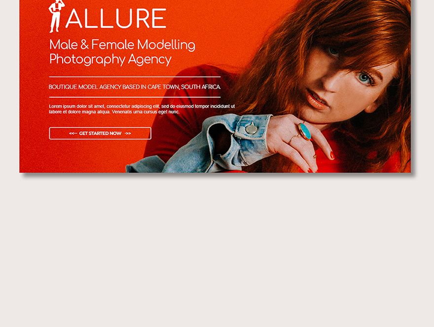 Model Agency Website Header Template