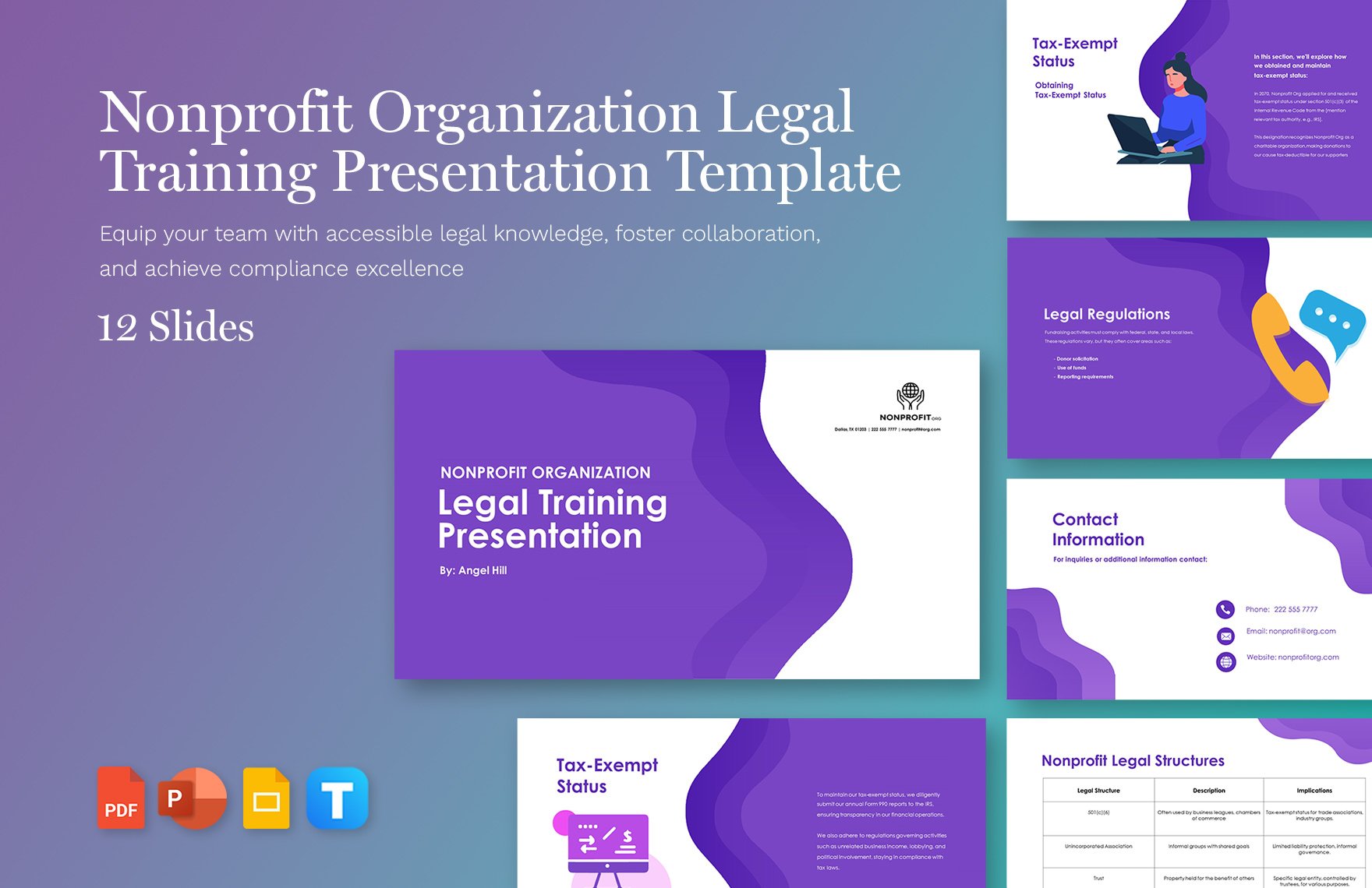 Nonprofit Organization Legal Training Presentation Template