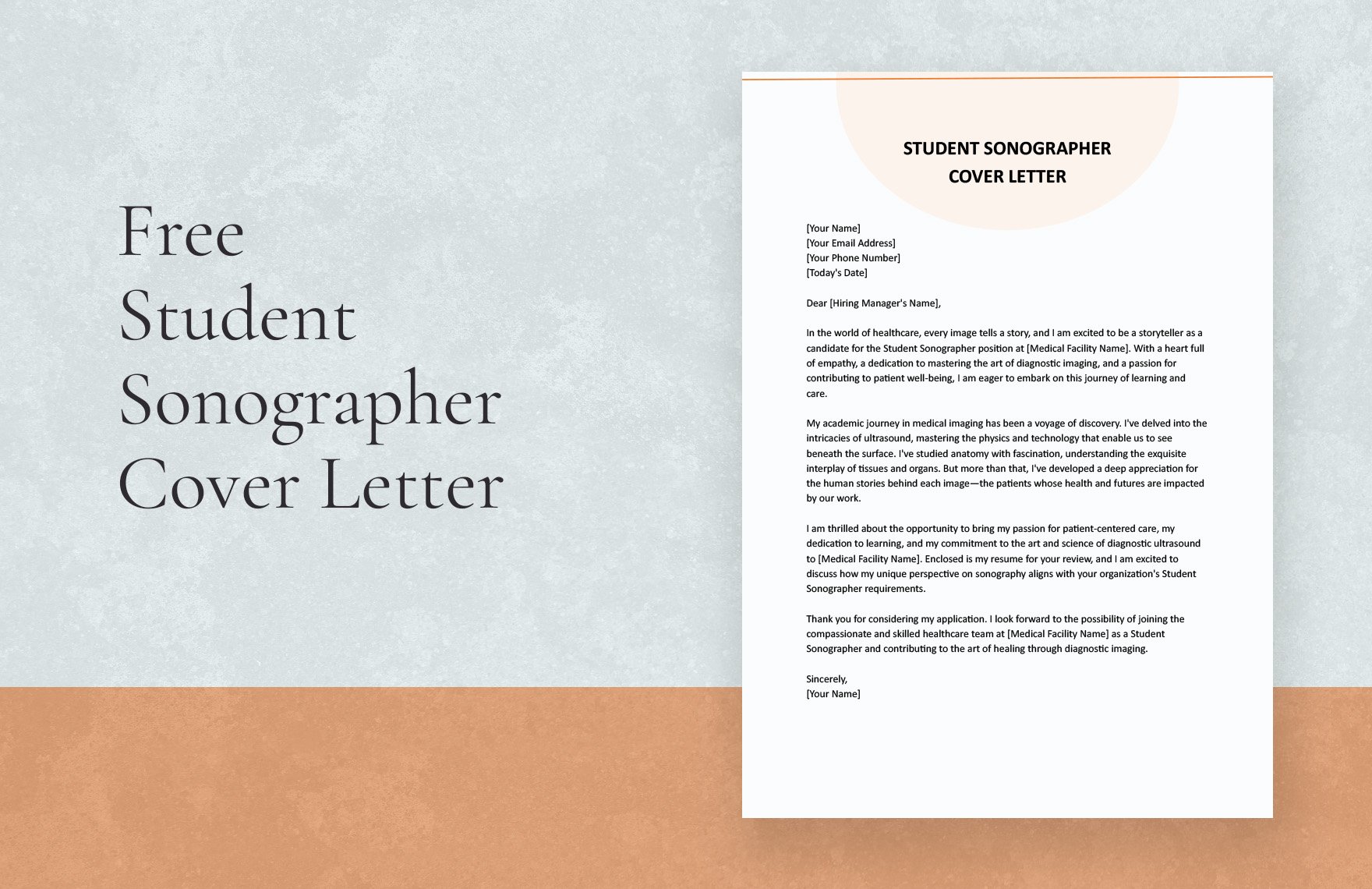 Student Sonographer Cover Letter in Word, Google Docs