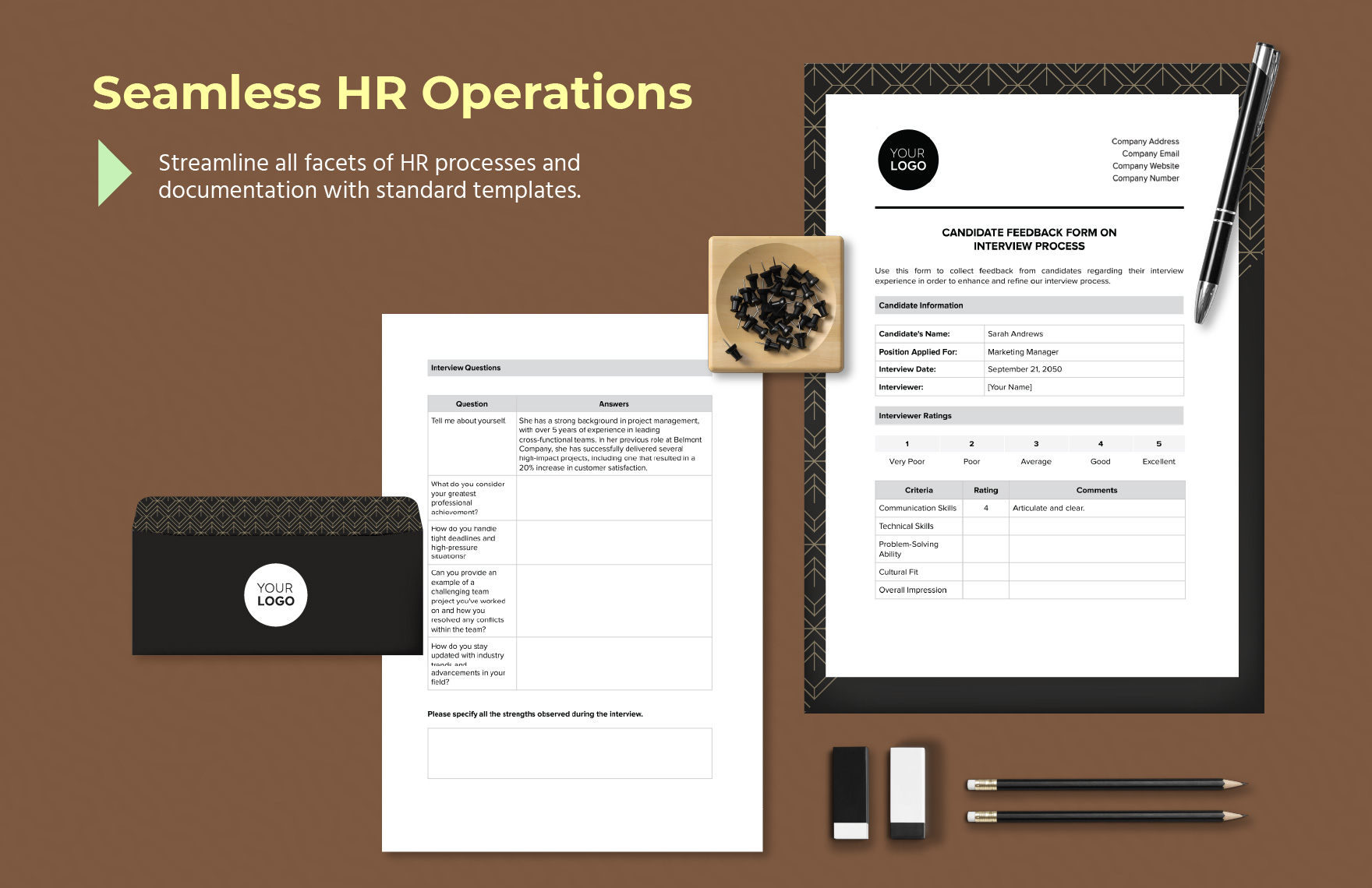 Candidate Feedback Form On Interview Process HR Template