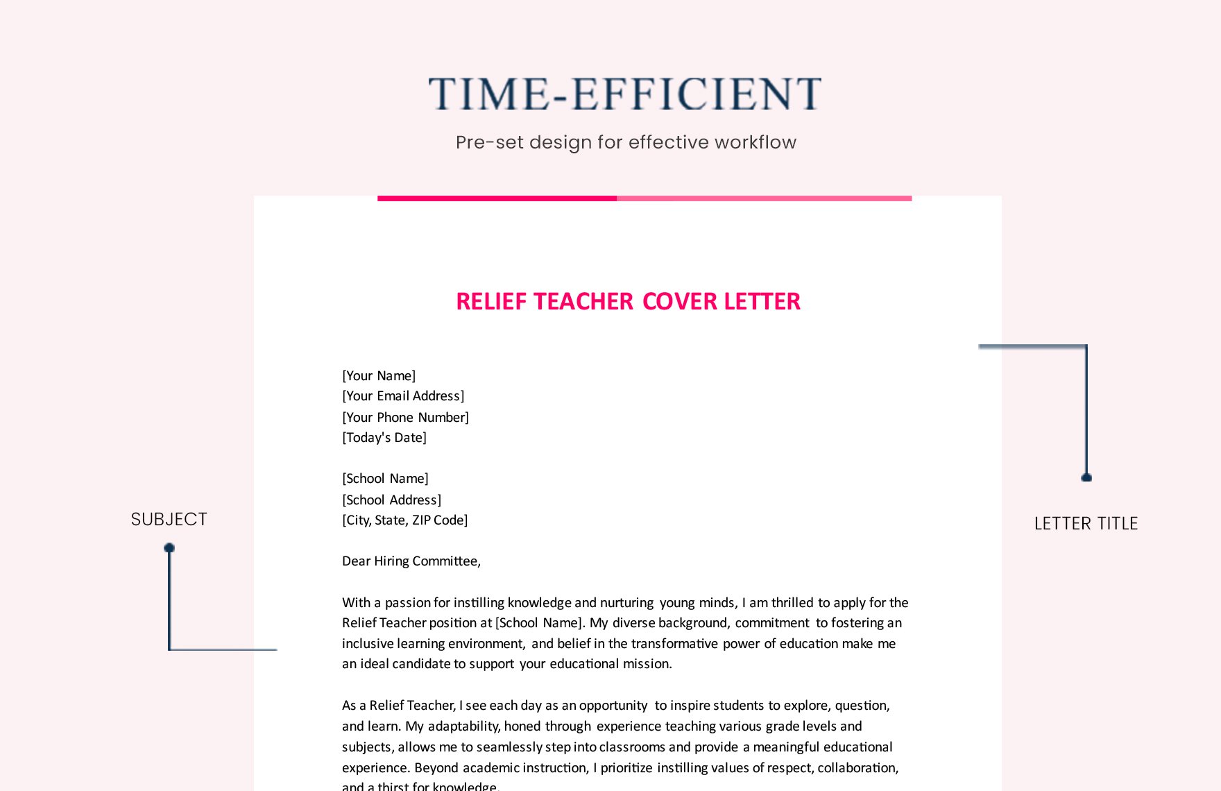 Relief Teacher Cover Letter