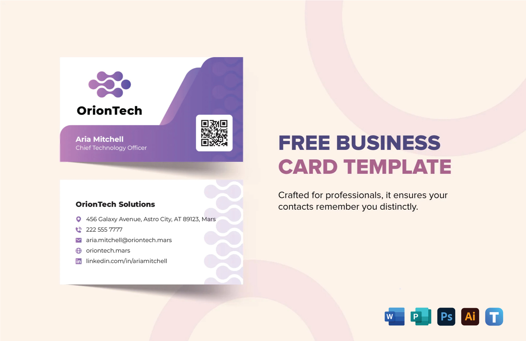 Simple Business Card Template in Illustrator, Vector, Image FREE