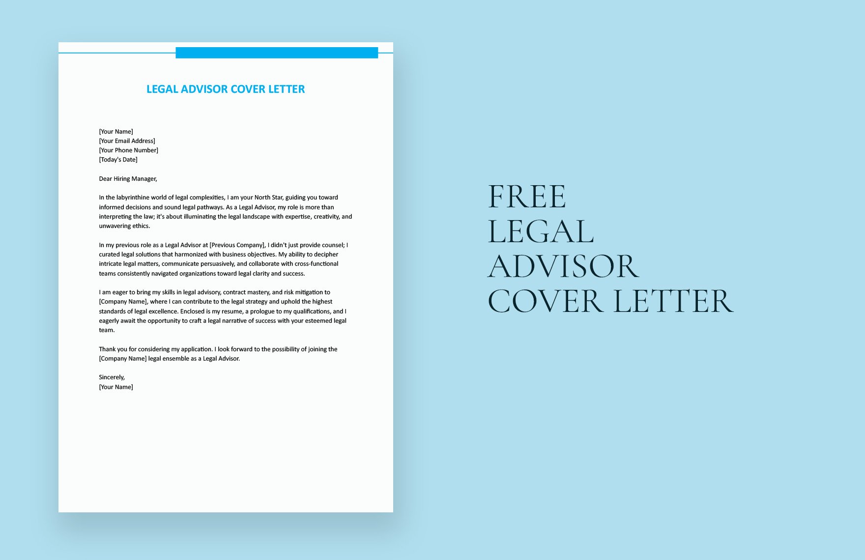 Legal Advisor Cover Letter