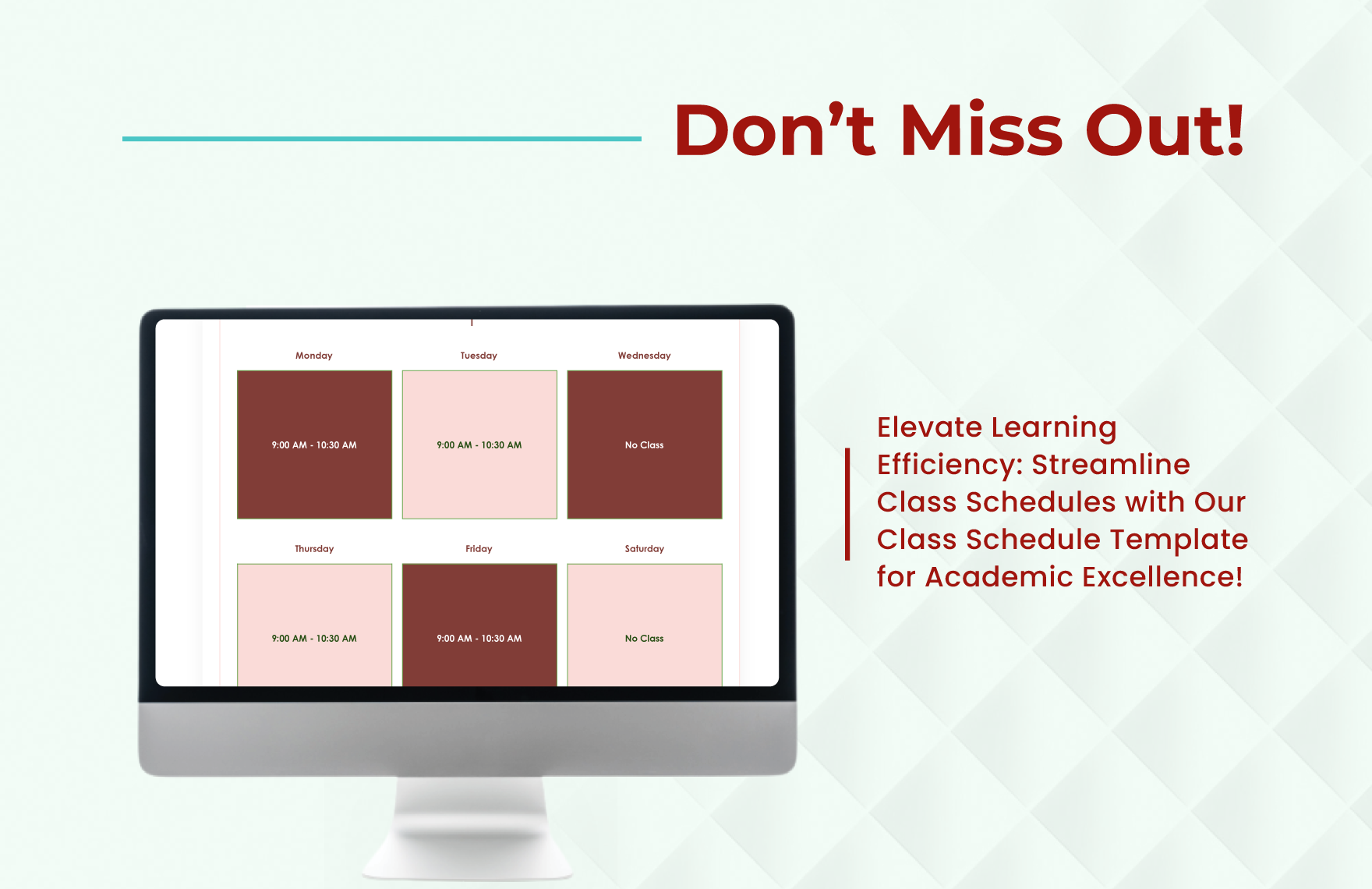 Class Schedule Template