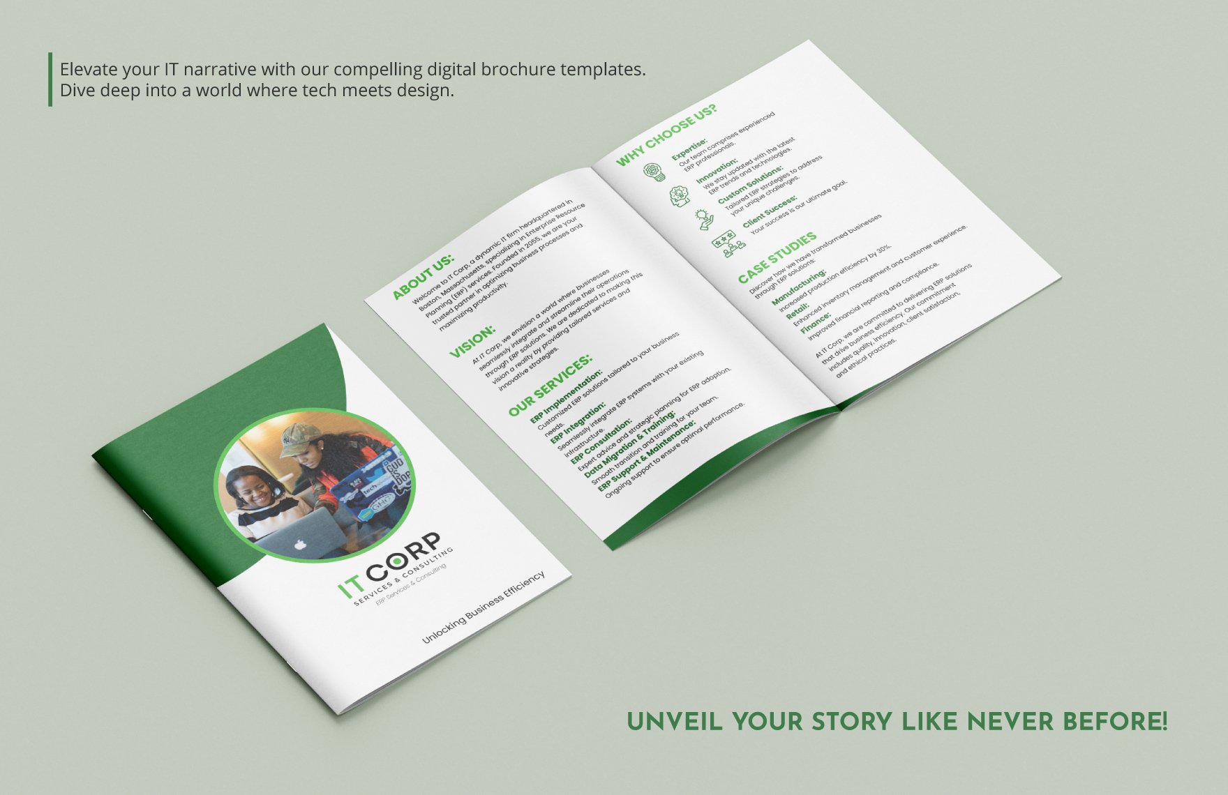 IT ERP Services & Consulting Company Profile Digital Brochure Template