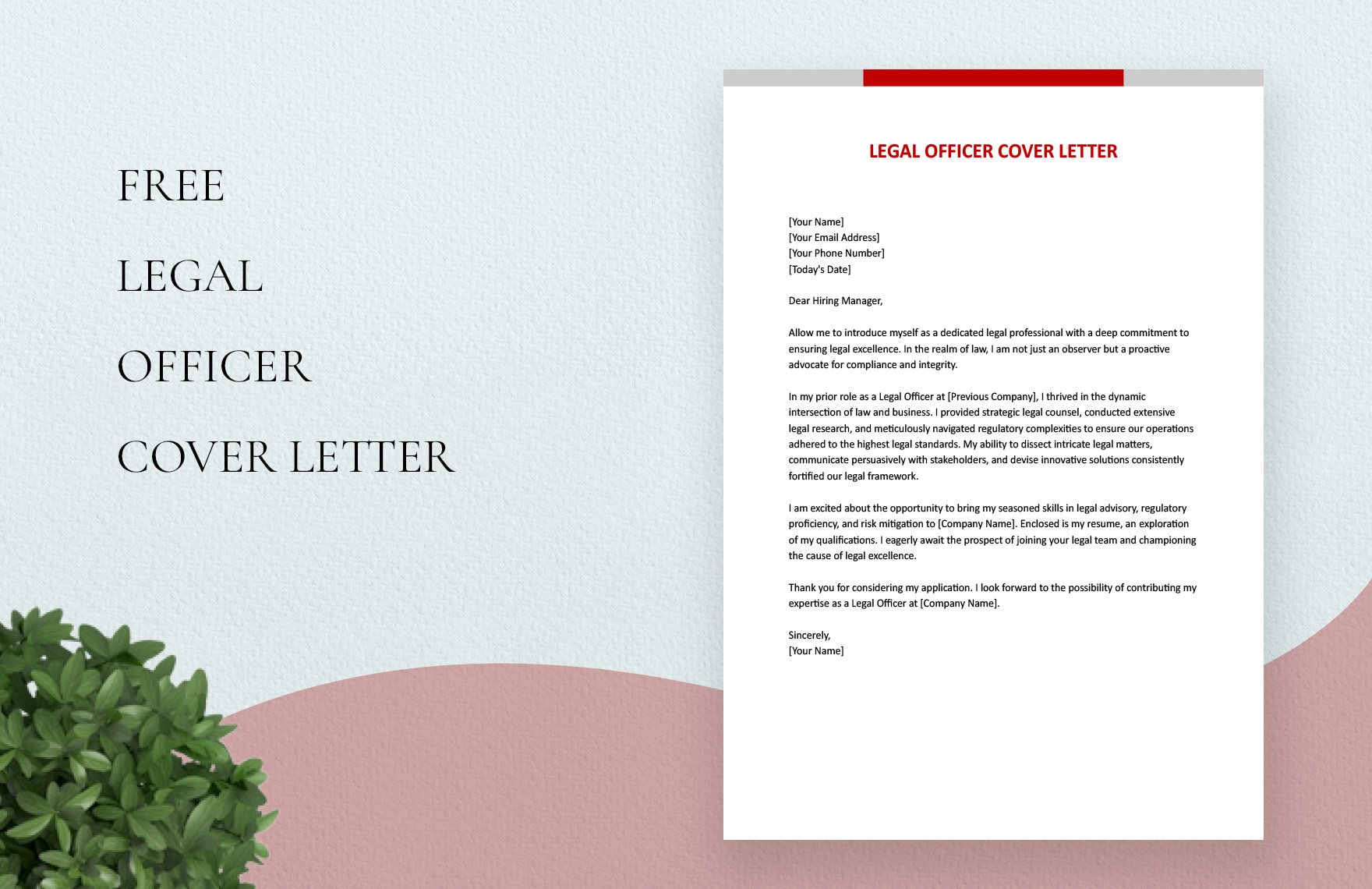 Legal Officer Cover Letter
