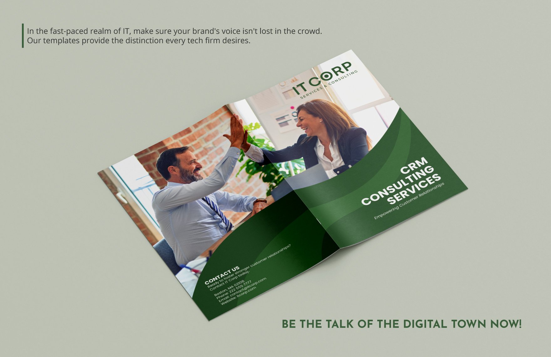 IT CRM Consulting Company Profile Digital Brochure Template