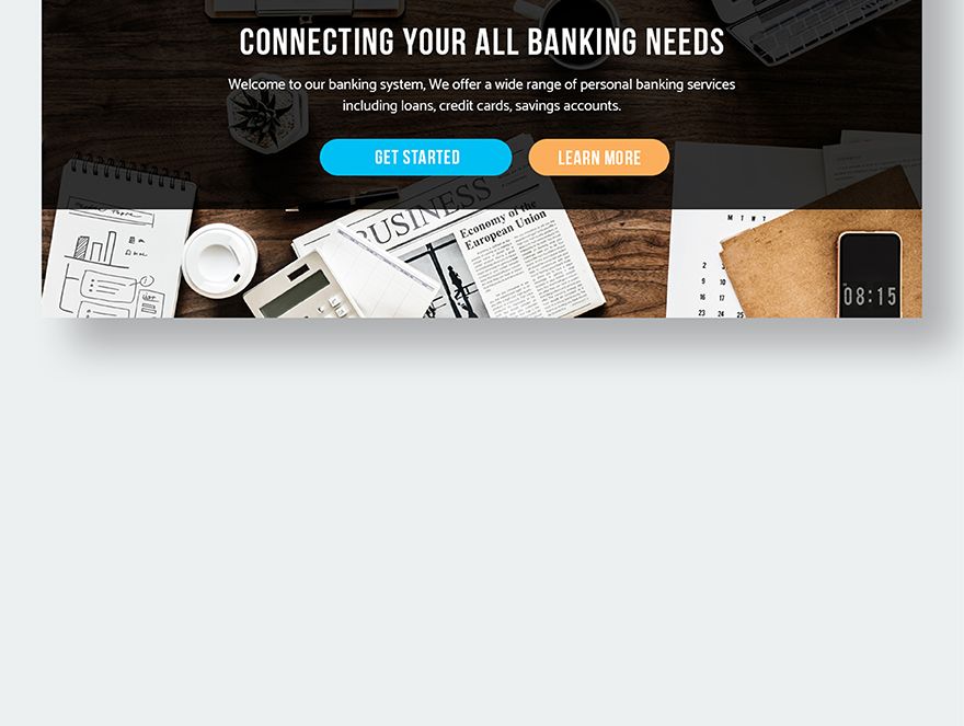 Banking Website Header Template