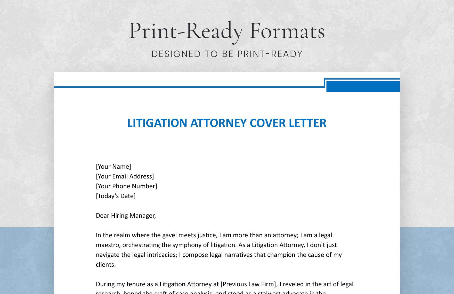 Litigation Attorney Cover Letter
