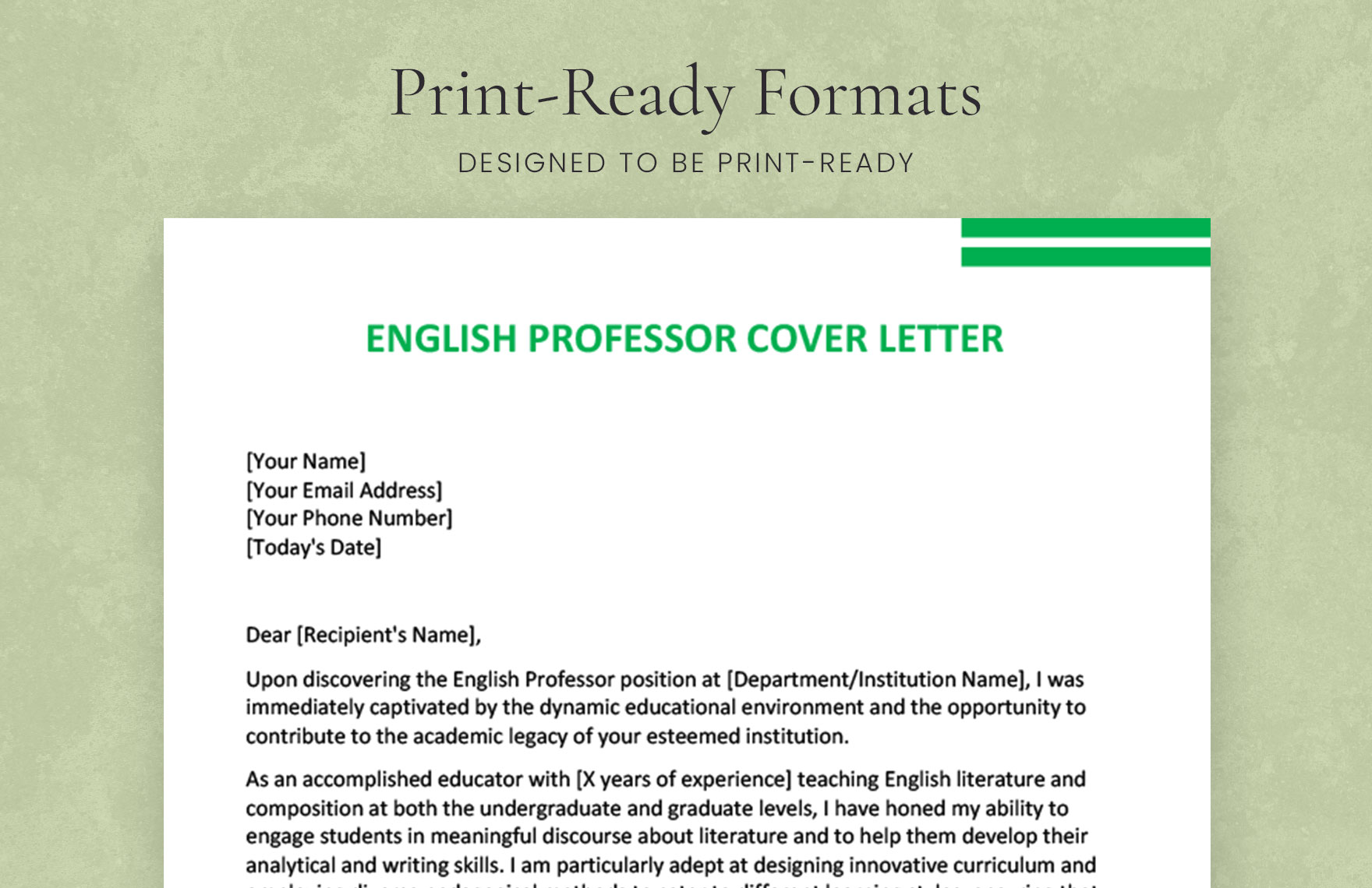 English Professor Cover Letter