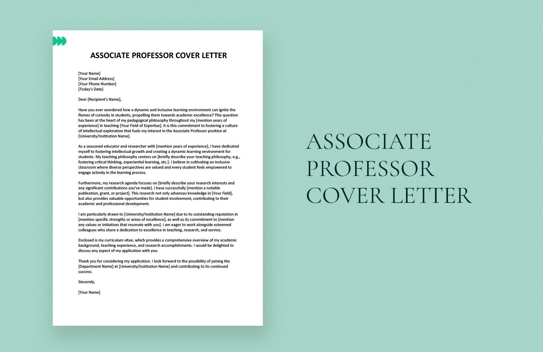 Associate Professor Cover Letter