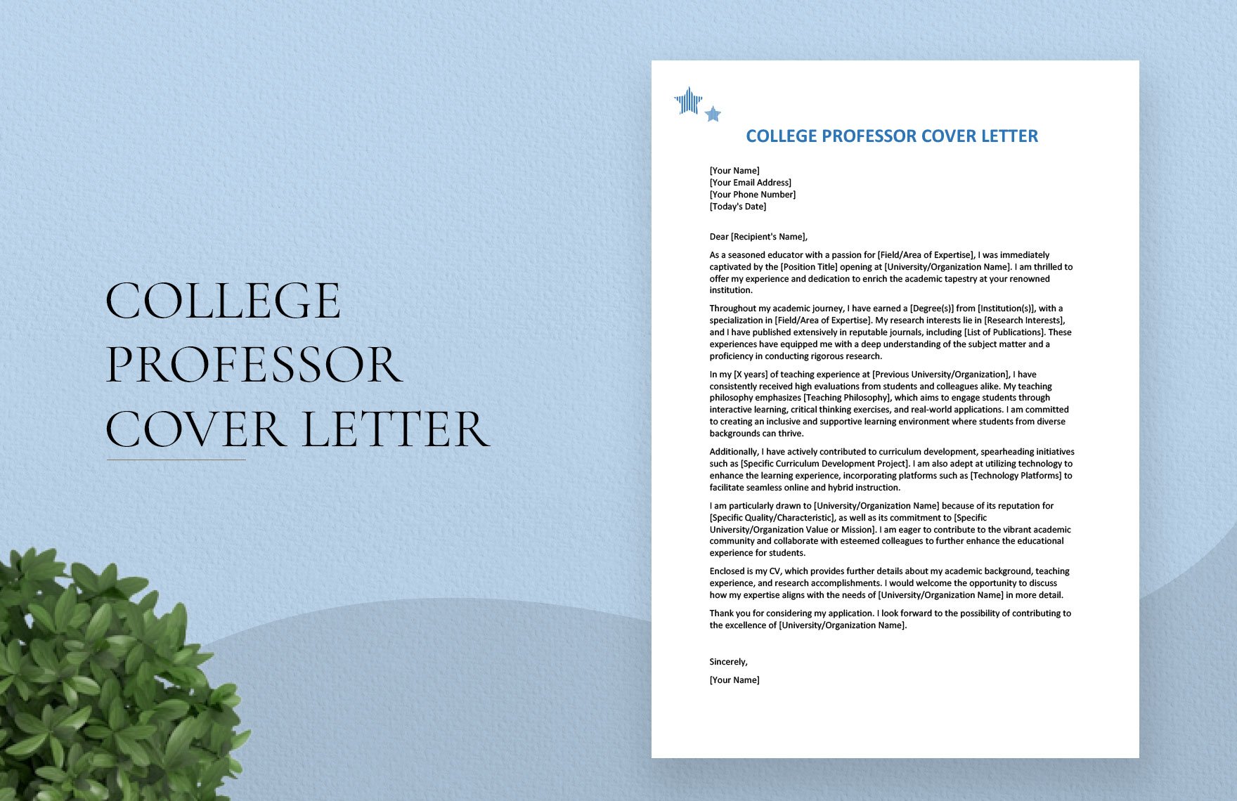 College Professor Cover Letter