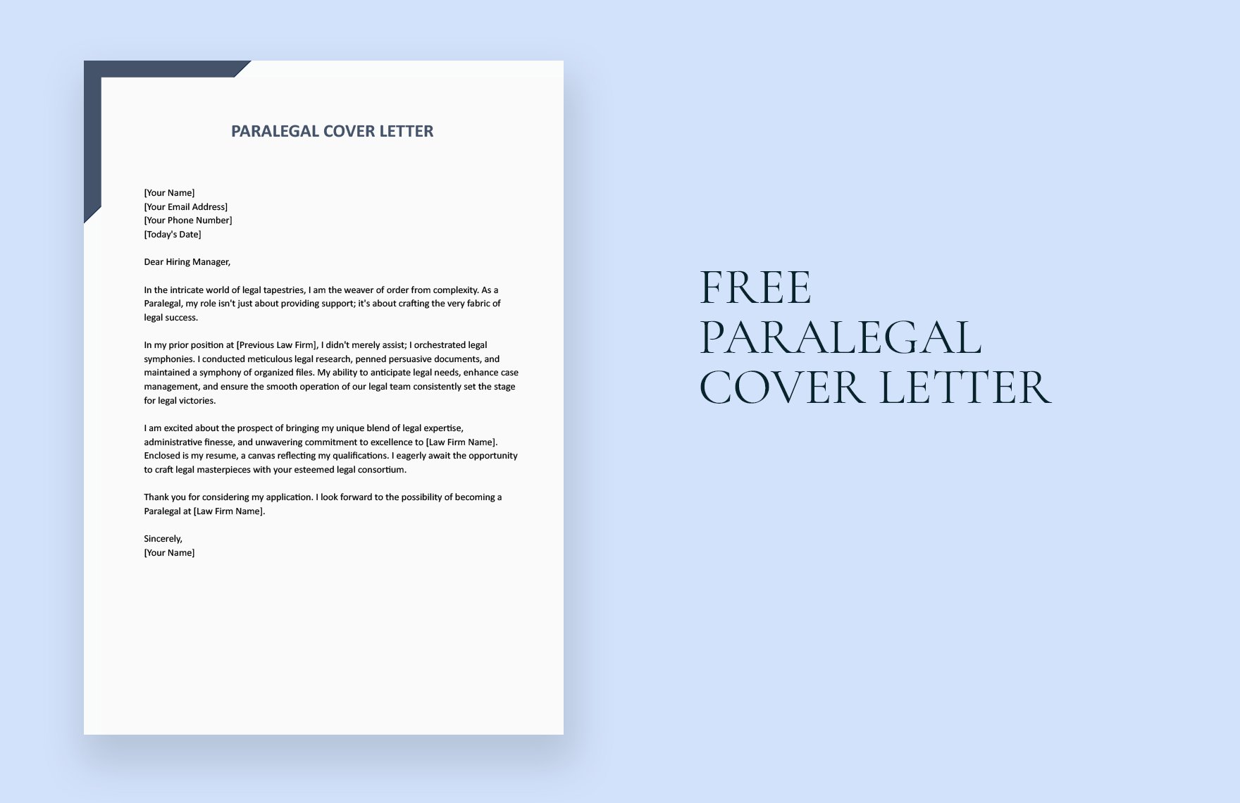 Paralegal Cover Letter in Word, Google Docs