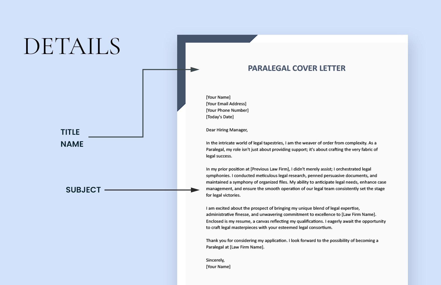 Paralegal Cover Letter