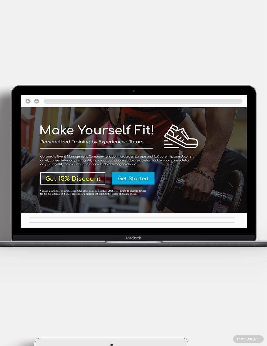 Fitness Website Header Template