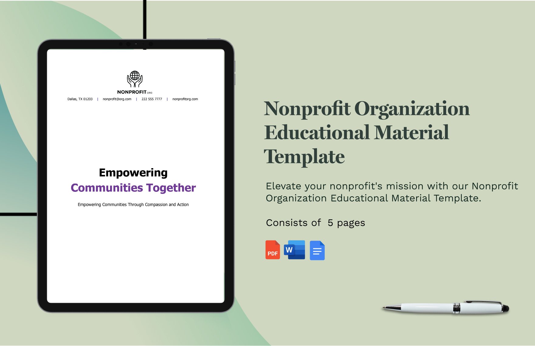 Nonprofit Organization Educational Material Template