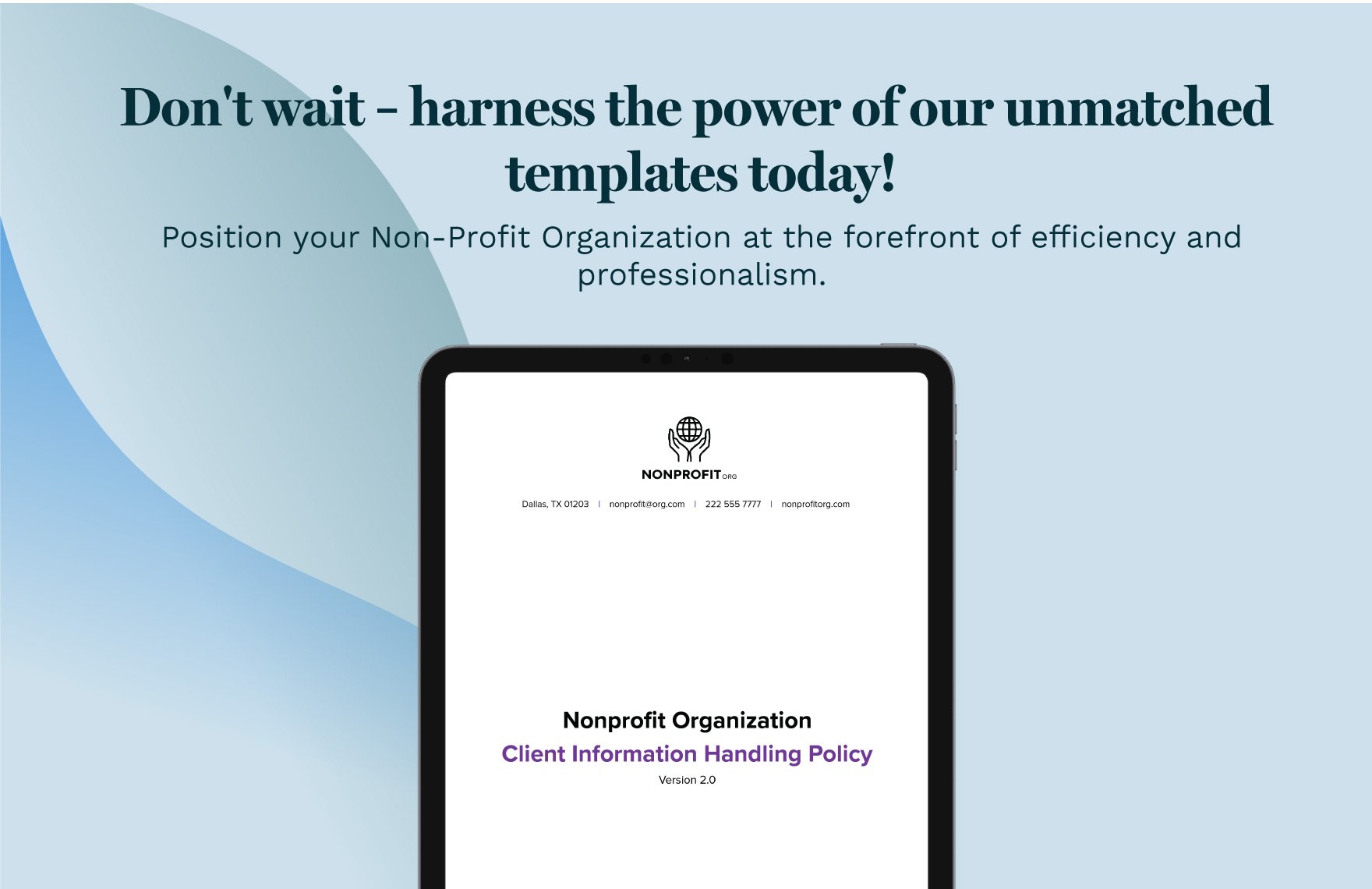 Nonprofit Organization Client Information Handling Policy Template