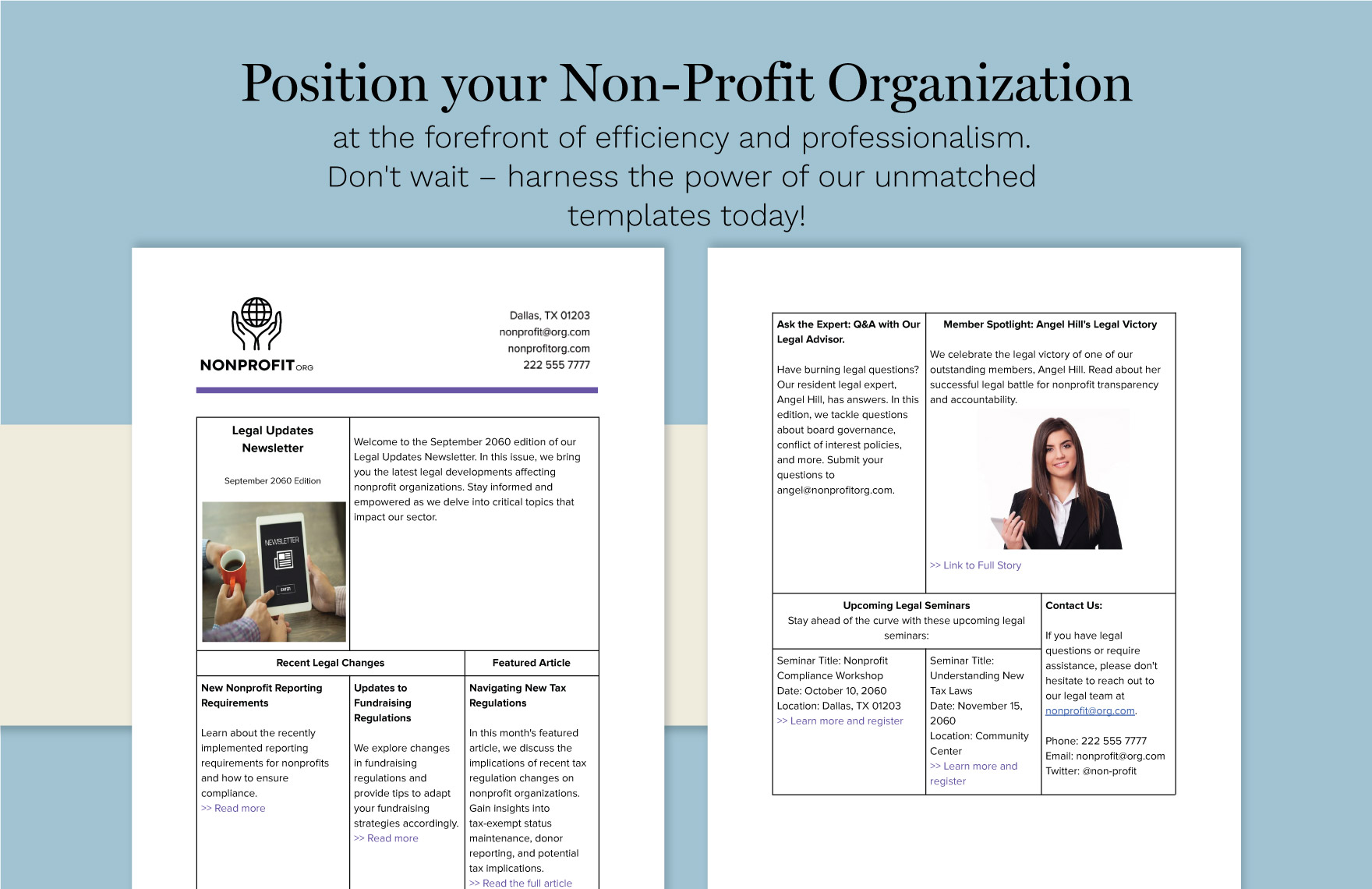 Nonprofit Organization Legal Updates Newsletter Template
