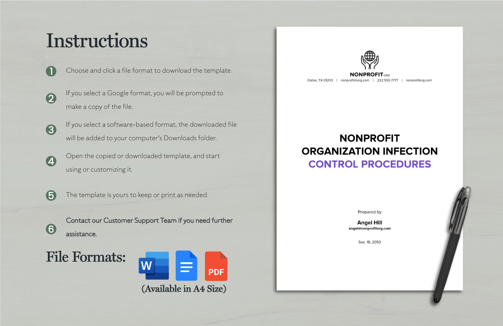 Nonprofit Organization Infection Control Procedures Template