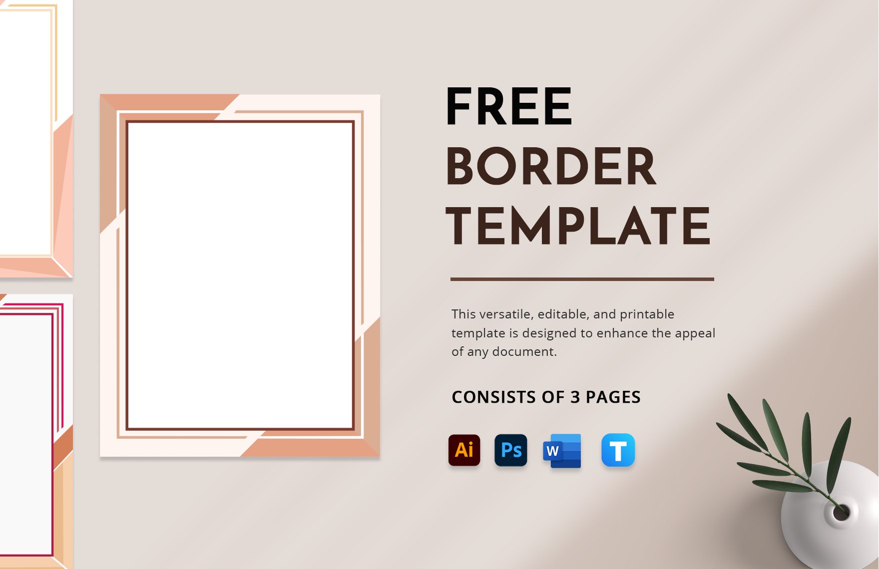 Decorative Page Border Template in Portable Documents, MS Word,  Illustrator, GDocsLink - Download
