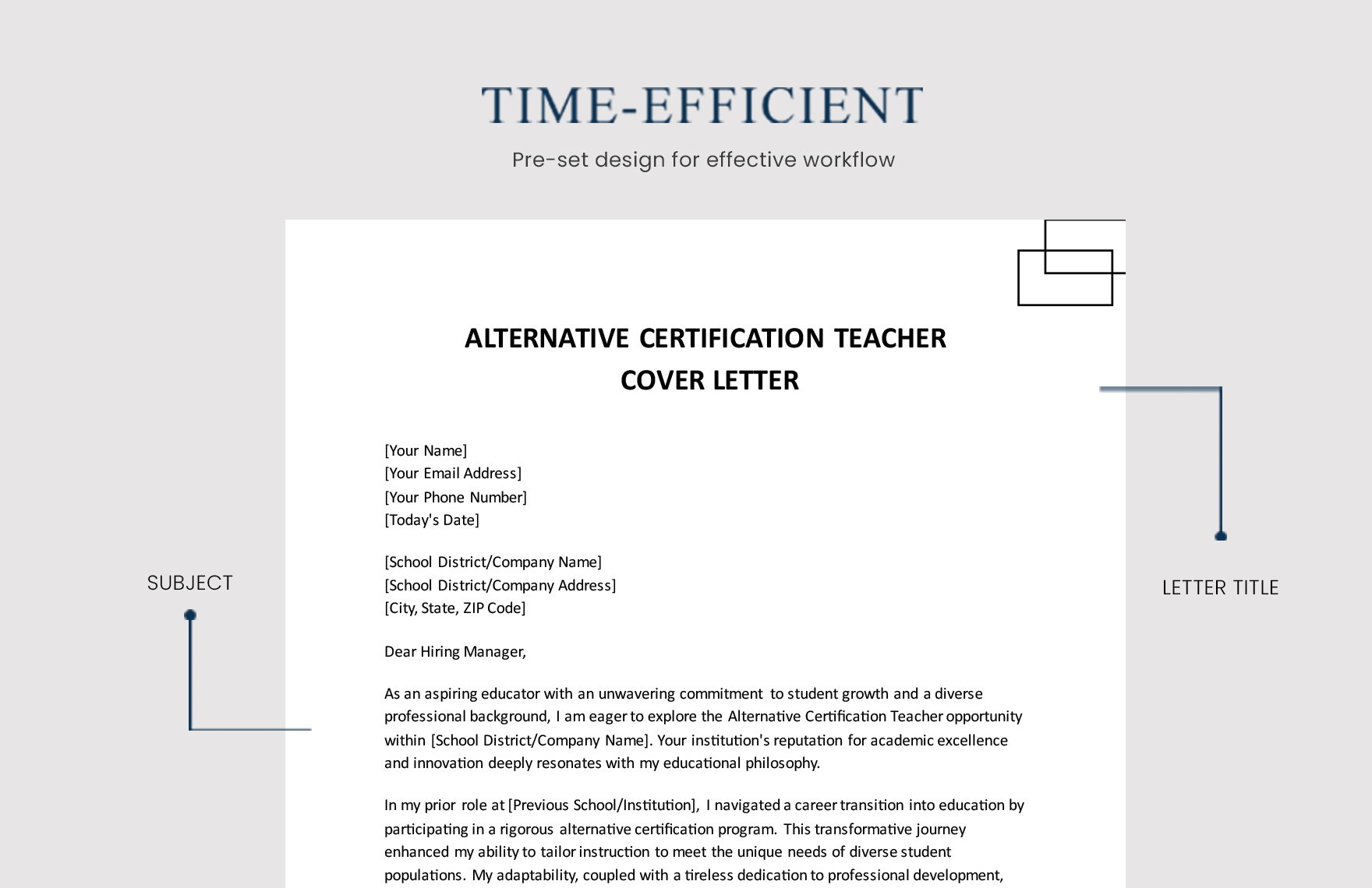 Alternative Certification Teacher Cover Letter