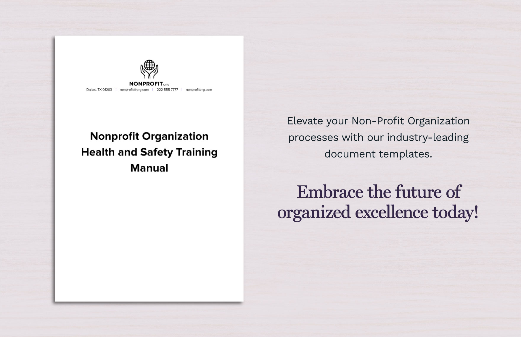 Nonprofit Organization Health and Safety Training Manual Template