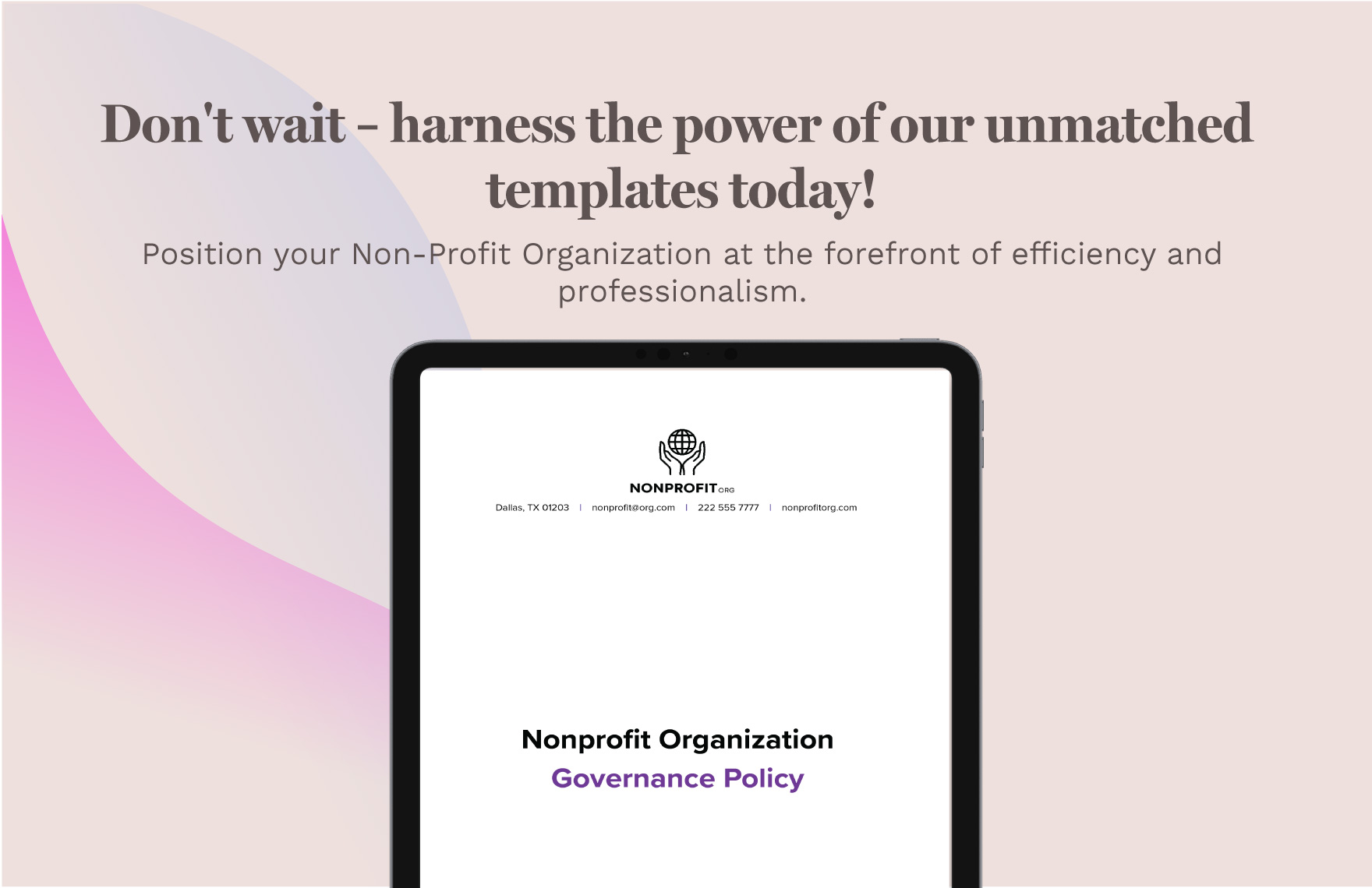 Nonprofit Organization Governance Policy Template