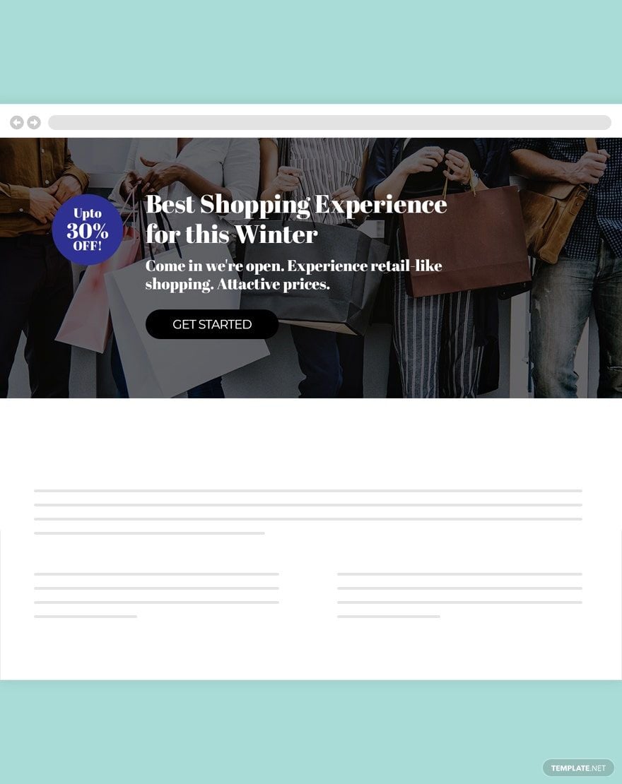 Free Shopping Website Header Template