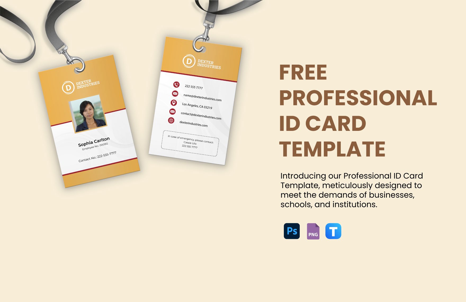 Professional ID Card Template in PSD, PNG