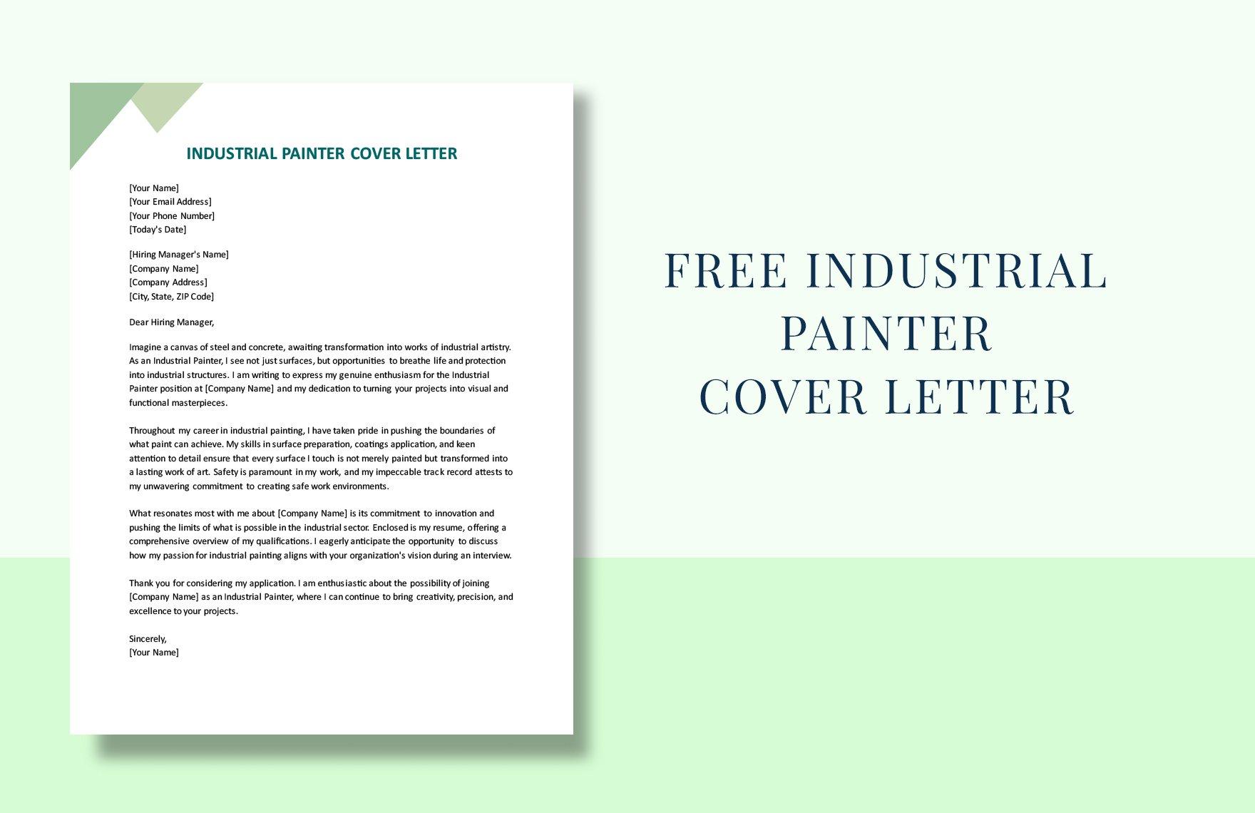 Industrial Painter Cover Letter in Word, Google Docs, PDF