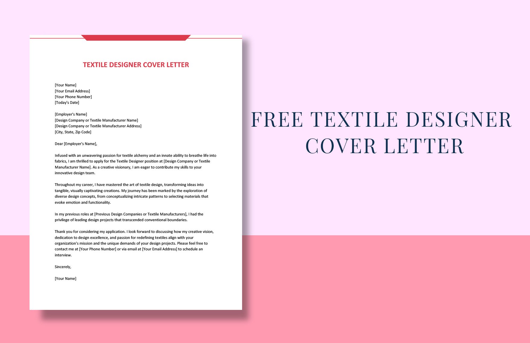 Textile Designer Cover Letter