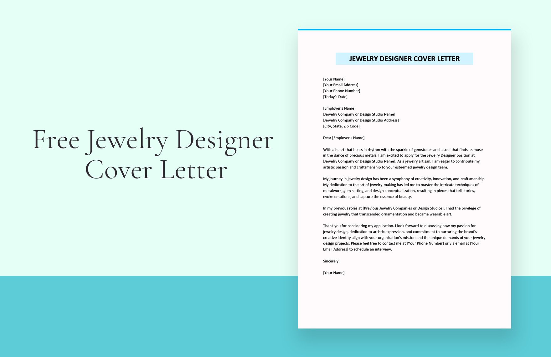 Jewelry Designer Cover Letter