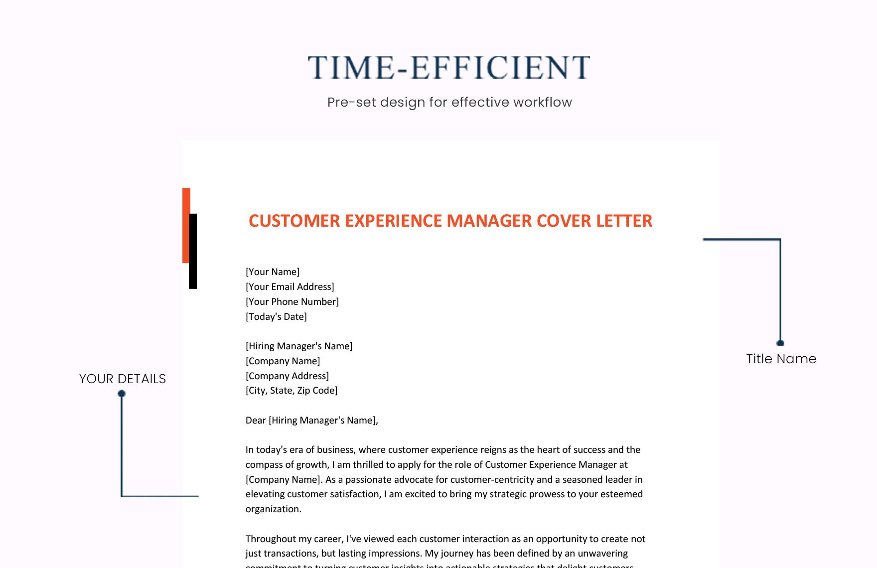 Customer Experience Manager Cover Letter