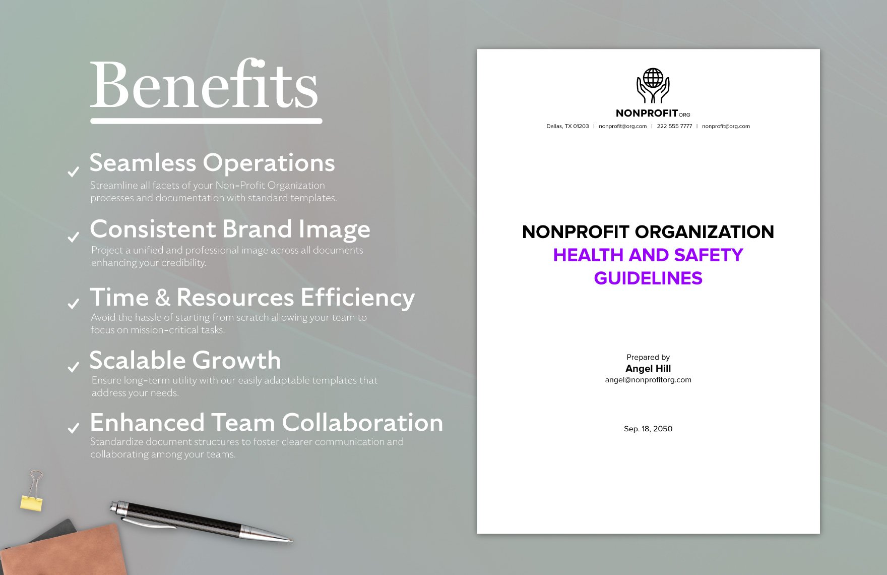 Nonprofit Organization Health and Safety Guidelines Template