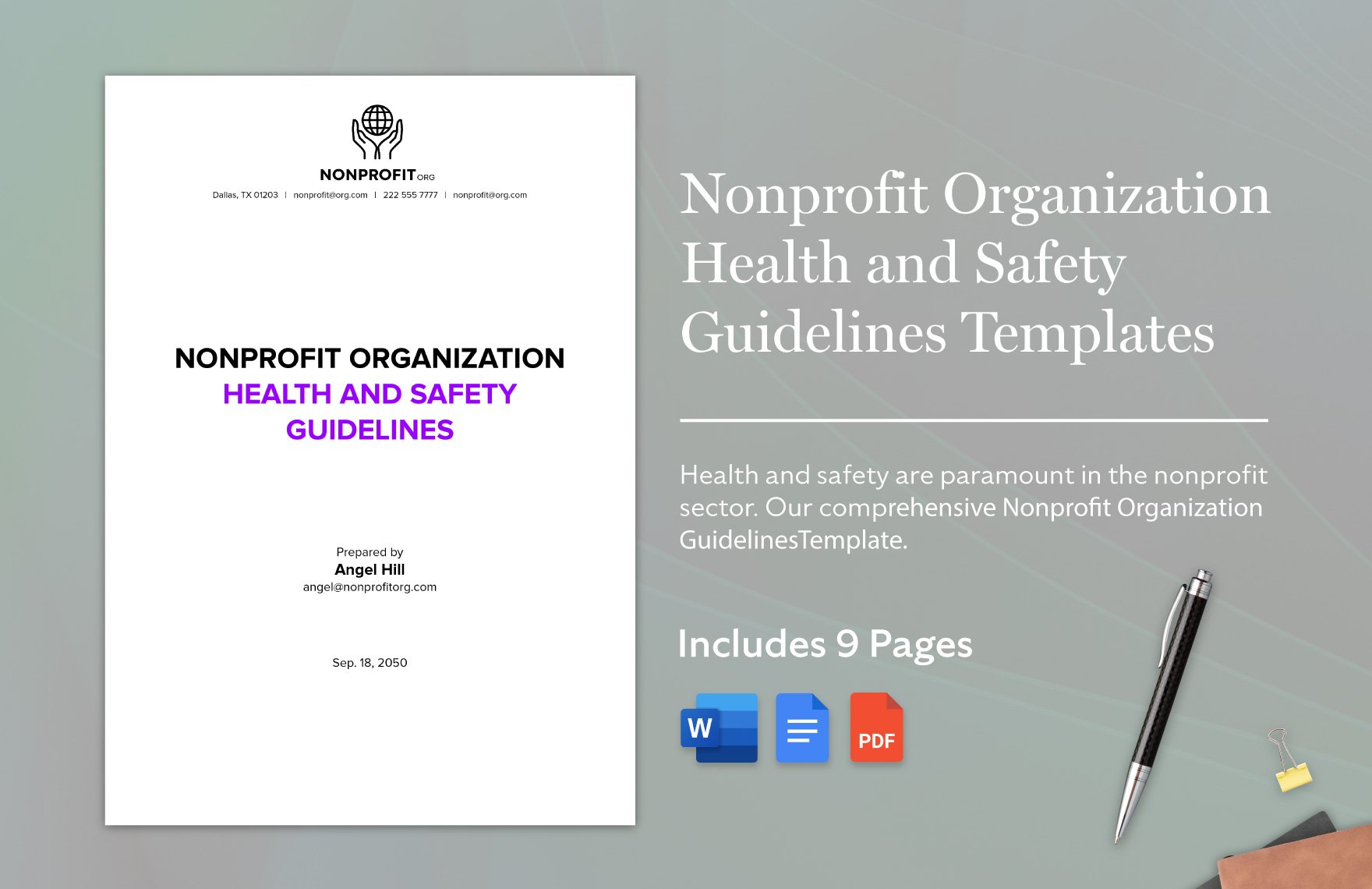 Nonprofit Organization Health and Safety Guidelines Template