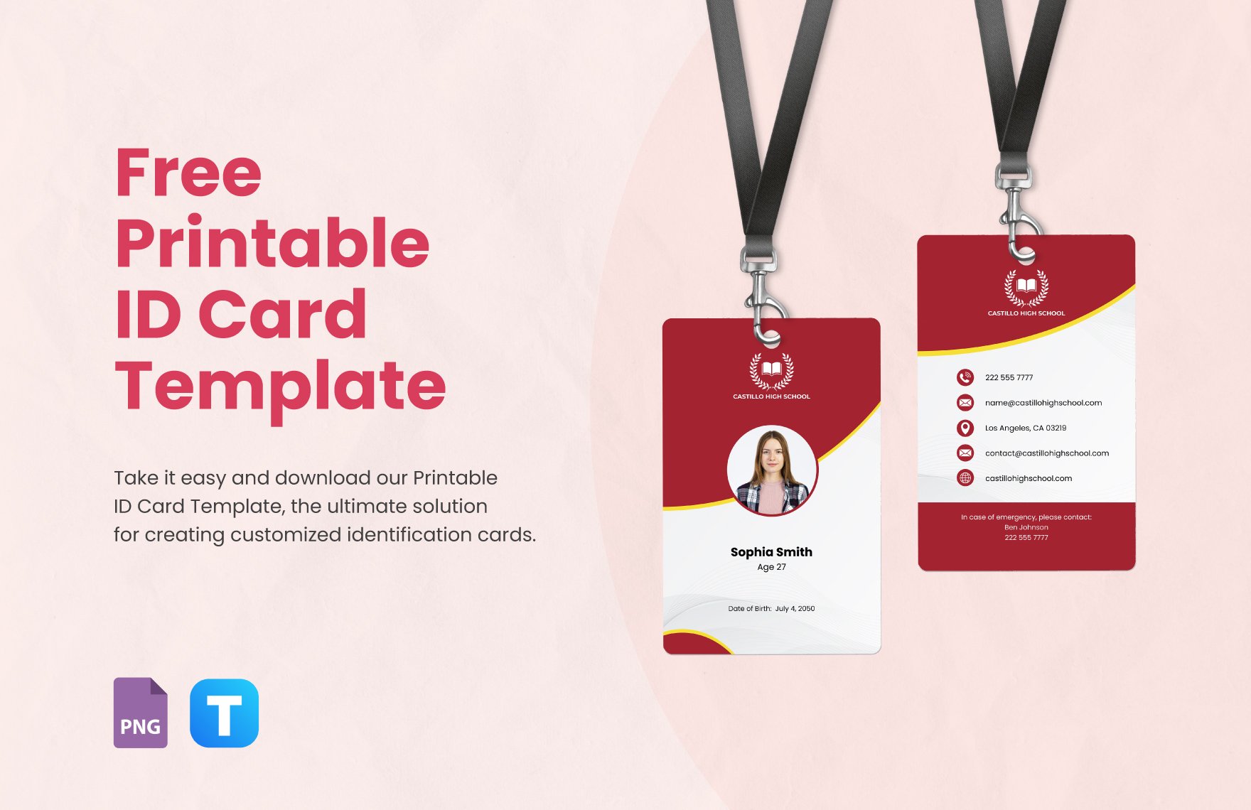 Free Printable ID Card Template in PNG