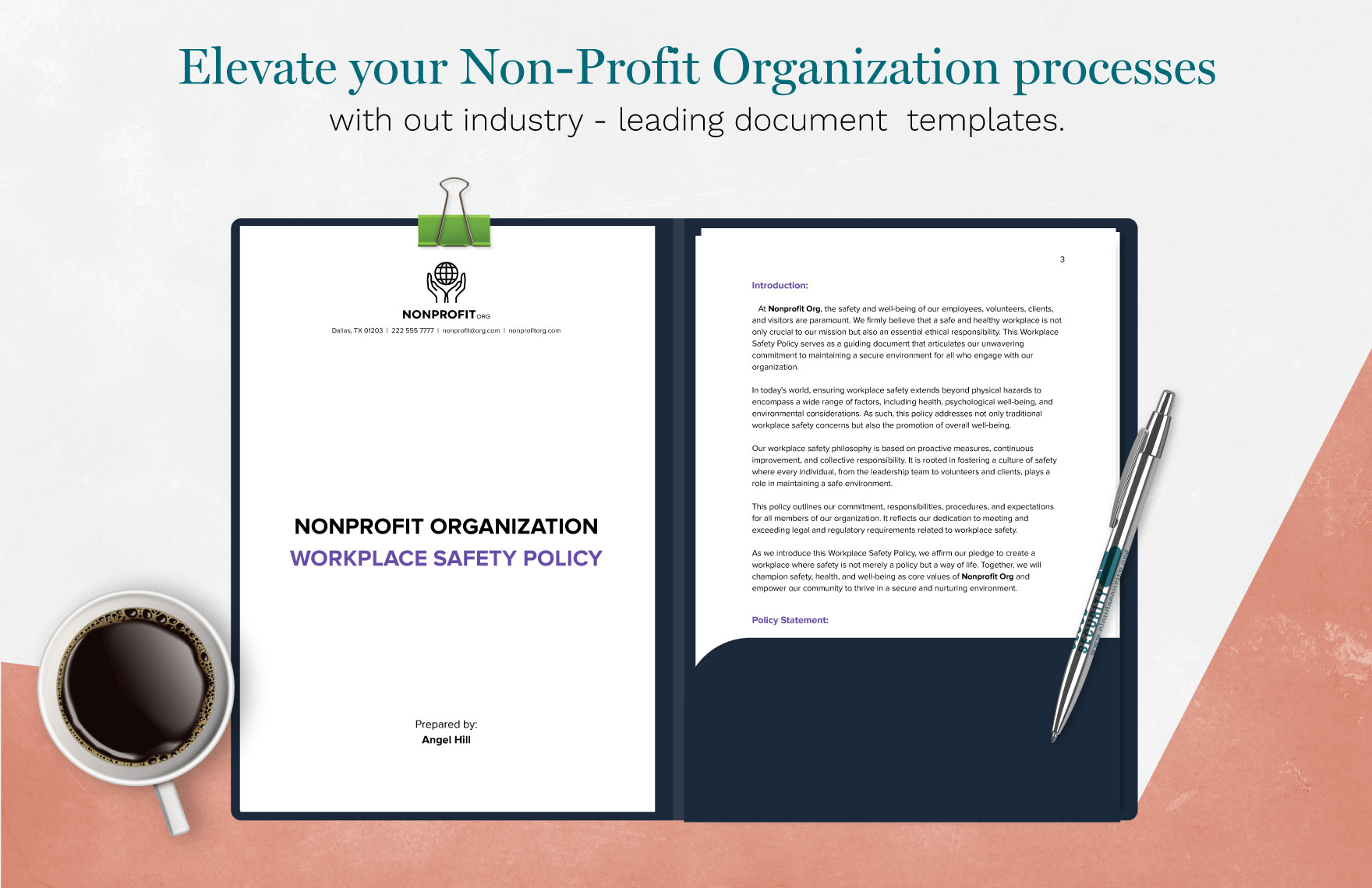 Nonprofit Organization Workplace Safety Policy Template
