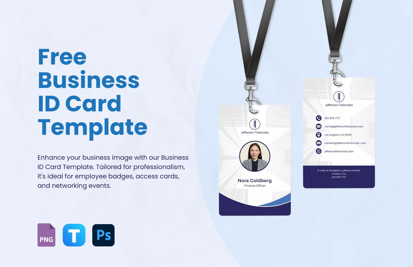 Free Business ID Card Template in PSD, PNG