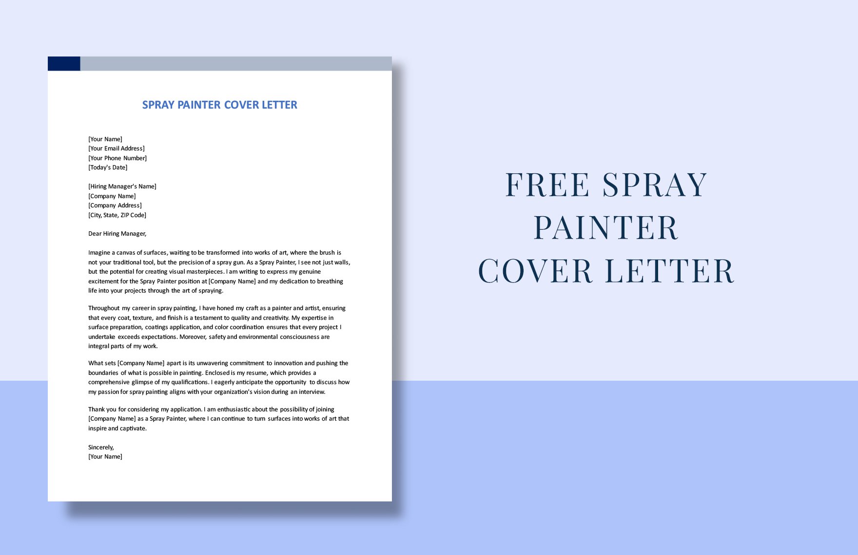 Spray Painter Cover Letter in Word, Google Docs, PDF