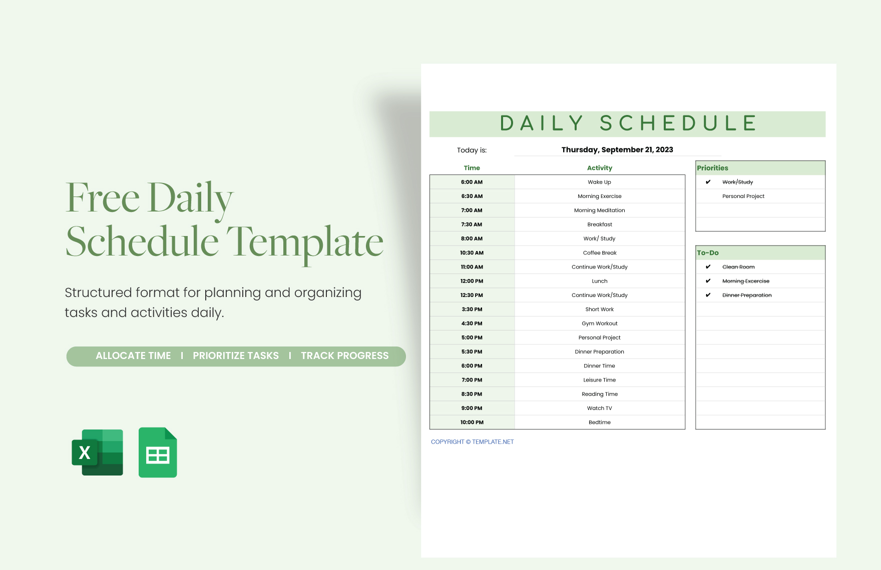 Free Daily Schedule Template
