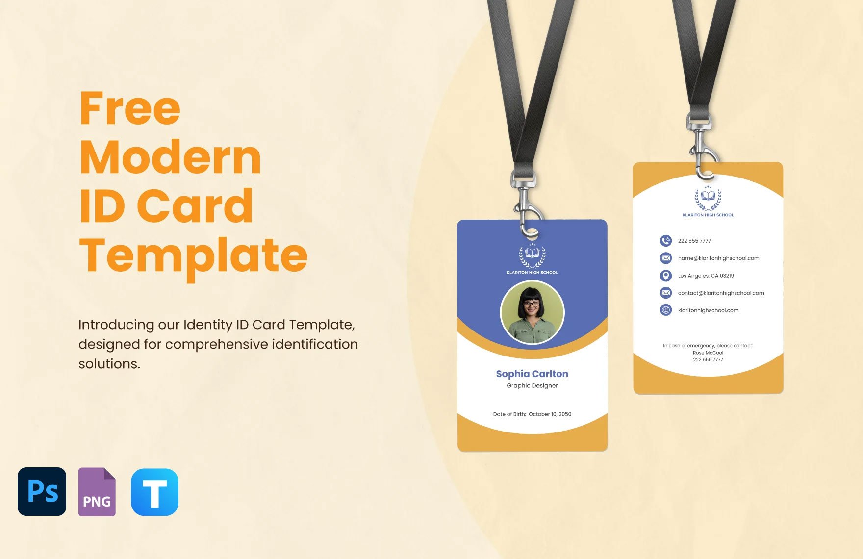 Free Modern ID Card Template in PSD, PNG