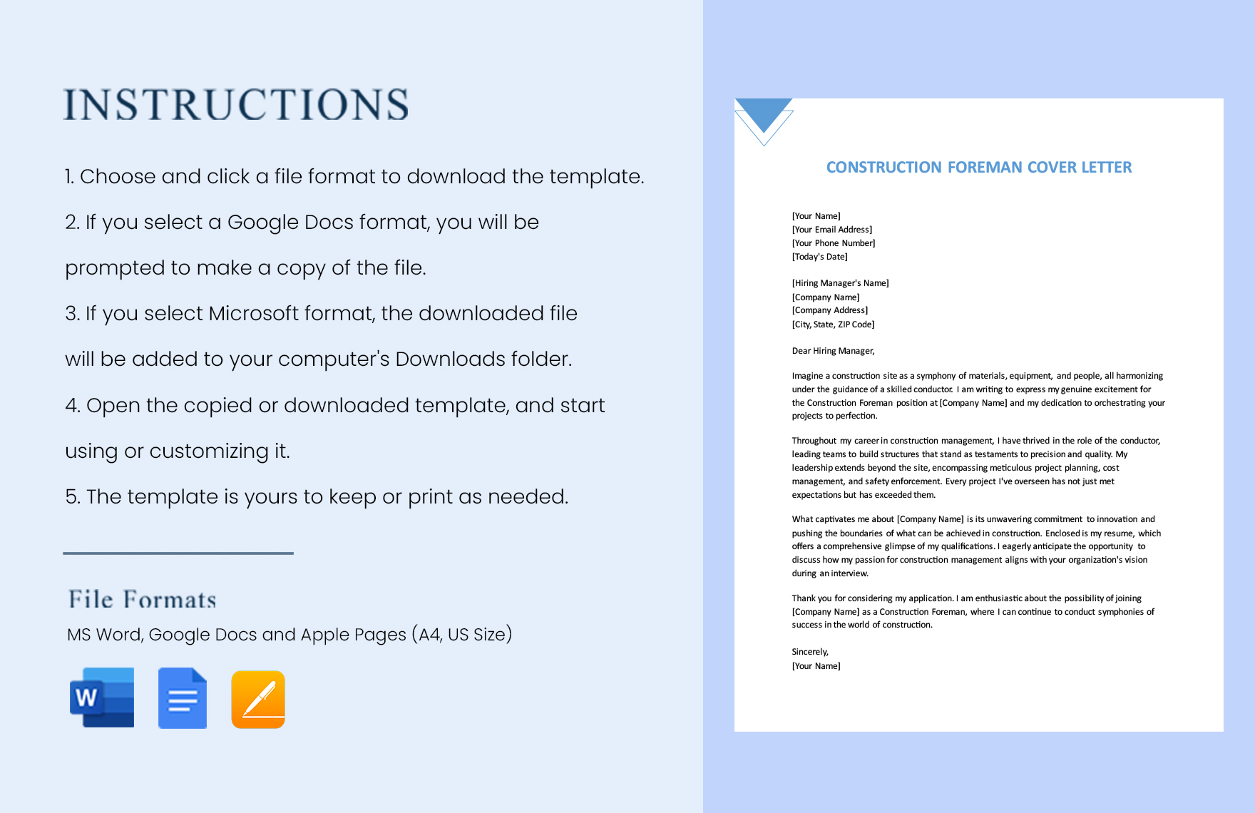 Construction Foreman Cover Letter
