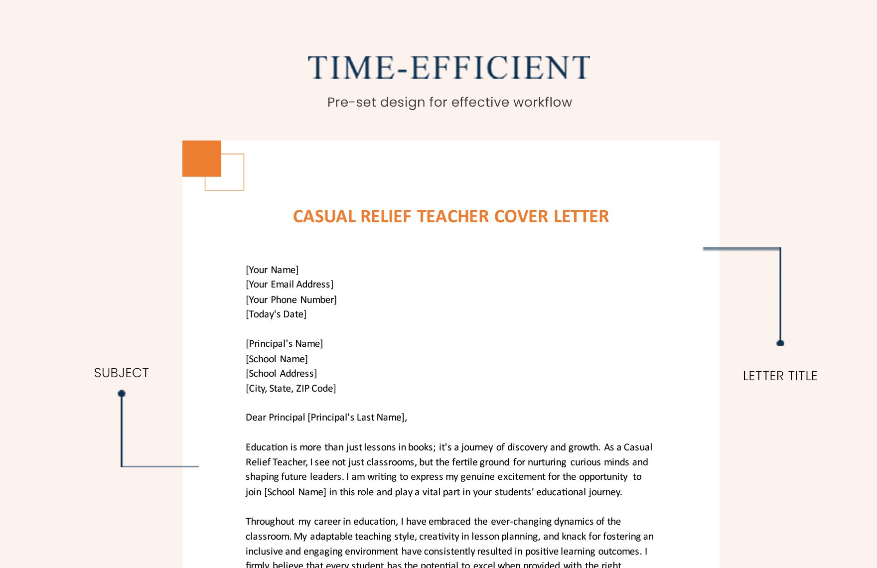 Casual Relief Teacher Cover Letter