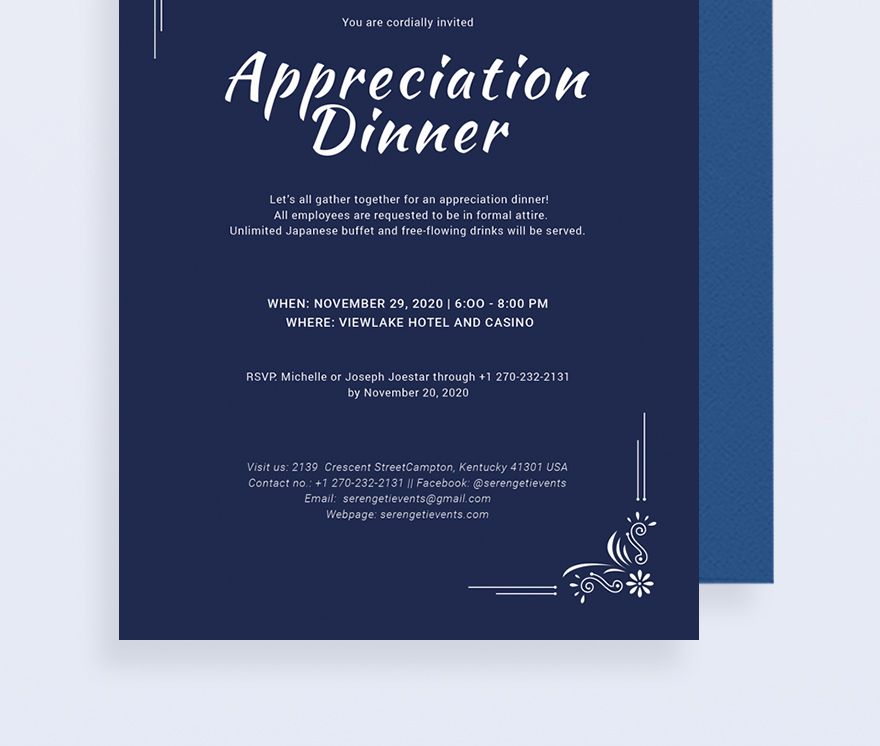 Appreciation Dinner Invitation Template Download In Word Illustrator 