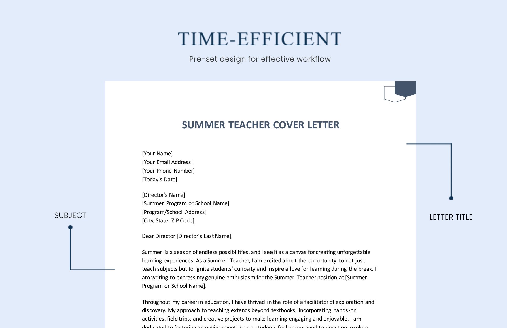 Summer Teacher Cover Letter